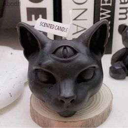 Craft Tools Ins Cat Head Candle Silicone Moulds DIY Scented Candle Plaster Epoxy Resin Moulds Chocolate Cake Baking Moulds Home Decorations YQ240115