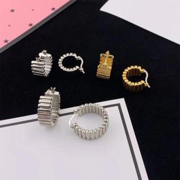 Stud Earrings Temperament Personalized Metal Stripe Spatial Lines For Women's Girl Party Gift Jewelry Wholesale