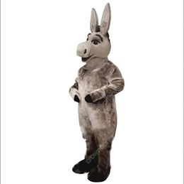 High Quality Custom Grey Donkey Mascot Costume Cartoon Character Outfit Suit Xmas Outdoor Party Festival Dress Promotional Advertising Clothings