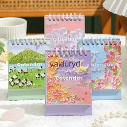 Calendar 1 Pc 2024 Mini Landscape Painting Flower Planner Calendar Creative Desk Decoration Calendar Student School Office Decorvaiduryd