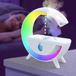 Humidifiers Water Droplet Air Humidifier USB Charging RGB Night Light Anti-gravity Diffuser Anti-Gravity Cool Mist Maker Holiday Cool GiftsL240115