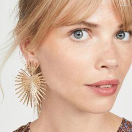 Dangle Earrings Punk Leaf Luxury Big For Women's Geometric Alloy Irregular Heart Shaped Drop Fashion Gift Jewellery