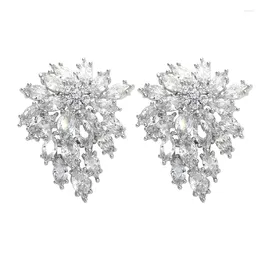 Stud Earrings Modern Women's 2024 Snowflake Luxury High Quality Elegant Party Attendance Ladies Daily Wear Dual-use Jewellery