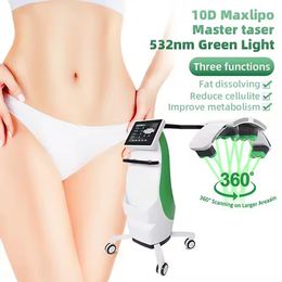 2024 New Green Laser 532nm Body Slimming Machine Weight Loss Fat Removal 10D Rotating Cold Laser Reduce Cellulite Body Sculpting Device LLLT Therapy