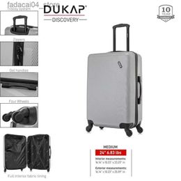 Suitcases New Silver 24 inch Lightweight Hardside Spinner Luggage for Travelling Smoothly. Q240115