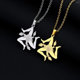 Pendant Necklaces Stainless Steel Italy Sicily City Necklace For Women Vintage Gold Colour Map Couple Gothic Ethnic Jewellery