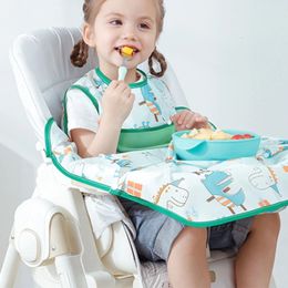 Baby Coverall Feeding Bib Child Food Dining Chair Cover Toddler Drawing Waterproof Unisex Apron for Boy Girl 240115