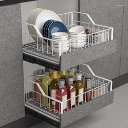 Kitchen Storage Stainless Steel Multi-Functional Widened Draining Dish Rack Type Organiser