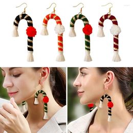 Dangle Earrings Candy Crutch Pendant Earring Christmas Cane For Year Xmas Party Gift