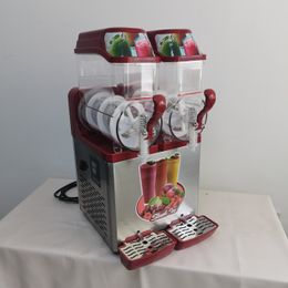 Snow melting machine double cylinder slush machine 12L cylinder Smoothie pellet automatic shaved ice beverage cold drink machine