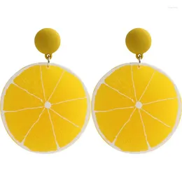 Dangle Earrings Fashion Lemon Slice Earring Alloy Fruit Round Jewelry Accessories Cold Summer For Women Birthday Party Gift