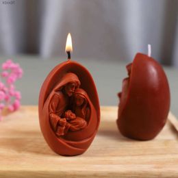 Craft Tools Jesus and The Virgin Family Silicone Candle Mold New Diy Aromatherapy Candle Making Supplies Home Decoration Plaster Resin Molds YQ240115