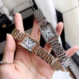 Fashion Brand Watches Women Lady Girl Rectangle Arabic Numerals Dial Style Steel Metal Good Quality Wrist Watch C64224Y