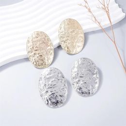 Stud Earrings Vintage Fashion Jewelry Metal Zinc Alloy Golden Silver Color Big Oval Women For Party Gifts