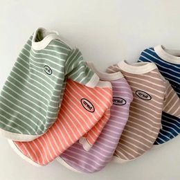 Dog Apparel Green Striped Clothes Pet Teddy Summer Softer Than Bear Two-legged Small T-shirt Fashion Vest