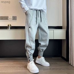 Men's Pants Sarouel men's elastic waist pants casual street clothing button up sportswear loose fitting outdoor sports jogging new spring collection YQ240115