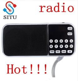 Radio L088 Portable FM Radio Speaker Digital Stereo Mini Music Player with TF Card USB AUX Input Sound Box With Flashlight