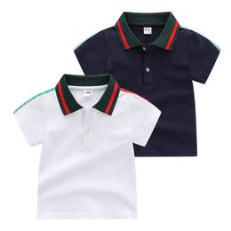Boys Summer Printed Cotton T-shirts Children Turn-down Collar Polo Shirts Kids Designer Clothes Fashion Short Sleeve Tops BH185