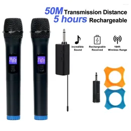 Microphones 1 Pair Wireless Microphone Handheld Mic Plug-Play Megaphone With Mini Receiver For Recording Party Karaoke Church Show Meeting