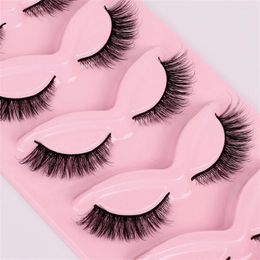 False Eyelashes 5 Pairs Cat Eye Lashes Faux Mink Natural Long Full Strip Fake Soft