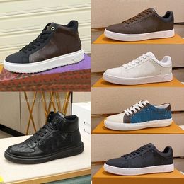 Designer Shoes Men Beverly Hills Sneakers Calf Leather Trainer Rubber Platform Sneaker Embossed Printing Trainers