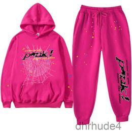 Men's Tracksuits Sp5der Young Thug 555555 Men Women Hoodie High Quality Foam Print Spider Web Graphic Pink Sweatshirts Y2k Pullovers MK2D RQWP RQWP KYN7