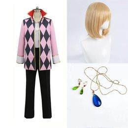 New Howl's Moving Castle Howl Cosplay Costume Stage Performernce Halloween earrings necklace206i