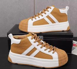 Casual Shoes Designer Shell Head Heightening Shoes Fashion Men Platform Sneakers Spring Autumn Lace up Outdoor Tennis Wa