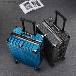 Suitcases Trolley Luggage Aluminium Frame Rolling Luggage Case 20 24 26 28 inch Travel Suitcase on Wheels Combination Lock Carry on Luggage Q240116