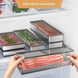 Food Storage Organisation Sets Bacon Container 304 Stainless Steel Airtight Deli Meat Containers with Lids for Refrigeratorvaiduryd