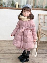 Down Coat Girls' Jacket Children's Winter Clothing Girl Mid Length For Girls Children Outerwear Long Padding