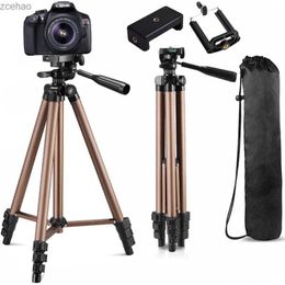 Tripods Camera Tripod For Cellphone Phone Tripod For Phone Camera Holder For Nikon DSLR Digital DV Camcorder WT3130 AluminumL240115