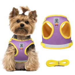 Dog Apparel No Pull Breathable Harness And Leash Set Adjustable Reflective Vest With Soft Mesh For Puppies Medium