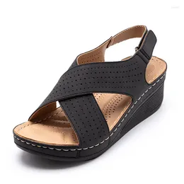 Sandals Women Summer 2024 Wedges Shoes For Peep Toe Heels Sandalias Mujer Comfy Platform Female