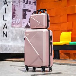 Suitcases 2023 New Fashion Suitcase Lightweight Rolling Luggage Password 2 pcs Suitcase Sets Student Slient Universal Wheel Q240115