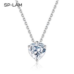 Delicate Sparkling Heart Pendant Necklace 925 Sterling Silver 1CT Lab Diamond Fine Jewelry For Women Wholesale 240115