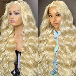 Synthetic Wigs 613 Honey Blonde Body Wave 13x6 HD Transparent Lace Frontal Human Hair Wig Remy 180 Density 13x4 Lace Frontal Wig For Women Q240115