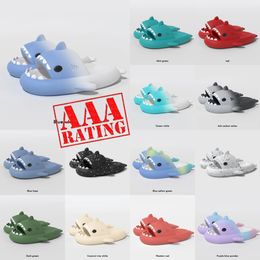 GAI GAI GAI Summer Slippers for Women Men Couples Indoor Outdoor Shark Slides Thick Soled Shoes Kids Sandals Gradient Flip Flops Size 36-45