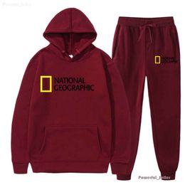 2024 Moda Masculina e Feminina Br Hoodies Moletons National Geographic Channel Sports Set Primavera Outono Duas Peças Homens Ess Sp5der 8773