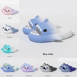 2024 shark slides Slippers sandals mens womens Tie Dye bule haze rainbow fashion outdoor Novelty Slippers Beach Indoor Hotel sports sneakers Eur 36-45