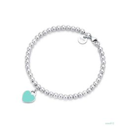 Chain Onzk Charm Fashion t Jewellery Women Man Stainless Beaded Bracelet Forever Love Enamel Pink Blue Heart Charms Pulsera Bracelets Love