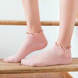 Women Socks 1 Pair Bamboo Ruffles Cotton Ankle Lovely Frilly Edge Girls' Sweet Casual Short Tube Lady Vintage Boat