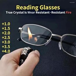 Sunglasses Metal Reading Glasses For Men And Women Square Full Frame Presbyopic Anti-Scratch Diopter Eyewear 1.0 To 4.0