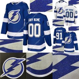 Custom Hockey jersey men women young Tampa Bay Lightning Hot drilling version jerseys 91 Steven Stamkos 86 Nikita Kucherov 77 Hedman Customize any name any number