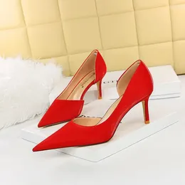 Dress Shoes BIGTREE 2024 Red High Heels Pumps Pointed Toe Slip On Women High-Heeled Sexy Ladies Stripper Plus Size 43