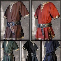 Mediaeval Renaissance Costumes For Men Nobleman Tunic Viking Aristocrat Chevalier Knight Halloween Cosplay Costumes273b