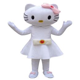 2018 High quality Mascot Costume Cute kitty Halloween Christmas Birthday Character Costume Dress Animal White cat Mascot Ship282T