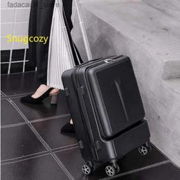 Suitcases Snugcozy High-grade materials Front flip business computer suitcase 20/24 inch size PC Wheel Spinner brand Travel Luggage Q240115