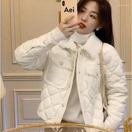 Women's Trench Coats Short Thick Padding Woman Coat Jackets For Women Duck Down Cropped White Quilted Padded Clothes Korean Winter 2024