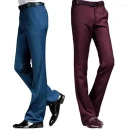 Men's Pants Micro Flared Men Trousers Formal Bell Bottom Dance Business Wide Leg Suit